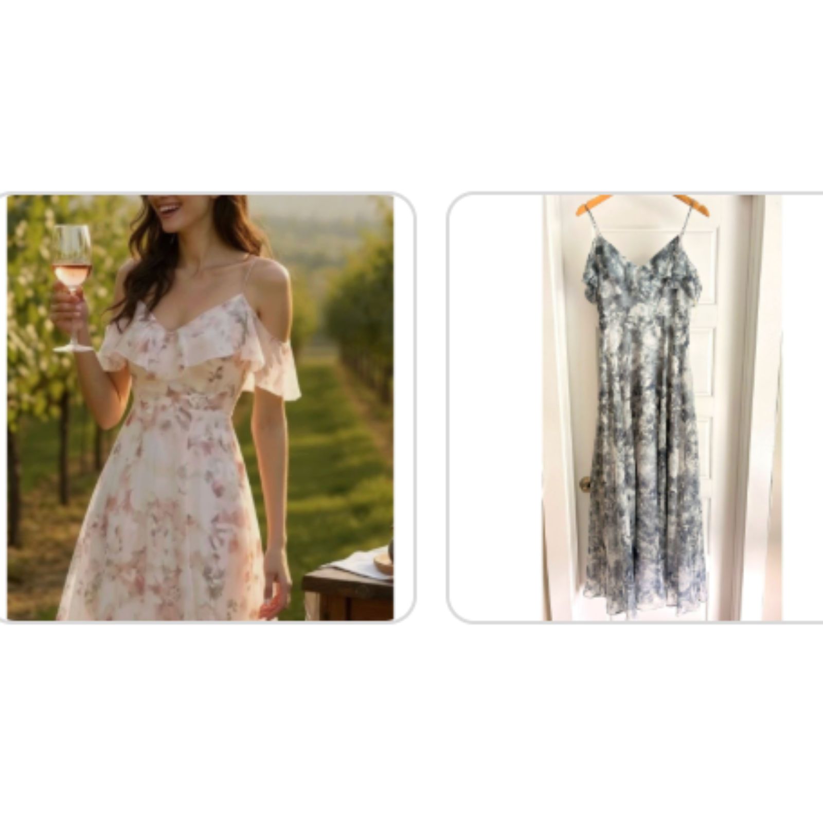Jenny Yoo Mila Floral Chiffon Gown Gray White Size 4